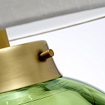 Настольная лампа с шарообразным прозрачным основанием из цветного переработанного стекла и белым цилиндрическим абажуром Elstead Lighting варинант исполнения - 2 | Loft Concept в Самаре