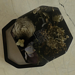 Шкатулка из эпоксидной смолы с цветами черная Epoxy Resin Square Box Black варинант исполнения - 4 | Loft Concept в Самаре