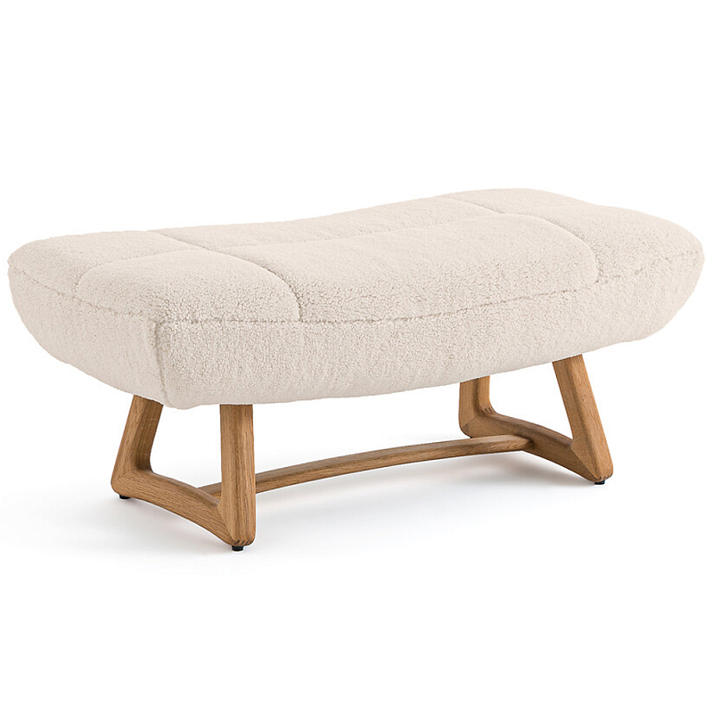 Оттоманка с обивкой букле Lino White Boucle Ottoman Золотой дуб Молочный Оттоманка с обивкой букле Lino White Boucle Ottoman Золотой дуб Молочный в Самаре | Loft Concept