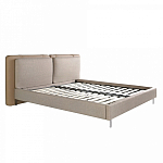 Кровать двуспальная серая с изголовьем из экокожи и ткани Modern Look варинант исполнения - 4 | Loft Concept в Самаре