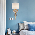 Бра с цветочным основанием и тканевым абажуром Tugella Flower Lamp варинант исполнения - 4 | Loft Concept в Самаре