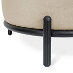 Банкетка круглая бежевый велюр на 4-х металлических ножках черного цвета SANJAY варинант исполнения - 2 | Loft Concept в Самаре