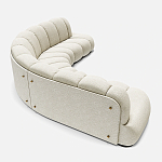 Диван Limoges полукруглой формы с обивкой букле молочного цвета варинант исполнения - 1 | Loft Concept в Самаре