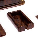 Настольный письменный набор с часами из природного камня обсидиана  Contract Extended варинант исполнения - 5 | Loft Concept в Самаре