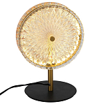 Настольная лампа с плафоном из рельефного стекла Peony Glass Bronze  варинант исполнения - 2 | Loft Concept в Самаре