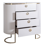 Комод белый овальный с мраморной столешницей Thoroughbass варинант исполнения - 2 | Loft Concept в Самаре