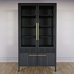 Витрина Primo со стеклянными фасадами и буфетом шпон Черный дуб варинант исполнения - 2 | Loft Concept в Самаре