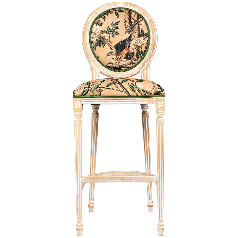 Барный стул Beige and Green Chinoiserie Bar Stool Бежевый Зеленый Барный стул Beige and Green Chinoiserie Bar Stool Бежевый Зеленый в Самаре | Loft Concept