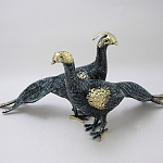 Статуэтка бронзовая пара Павлины синие Bronze Birds варинант исполнения - 1 | Loft Concept в Самаре