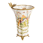 Ваза из фарфора с бронзовой стрекозой  Paradise Dragonfly варинант исполнения - 1 | Loft Concept в Самаре