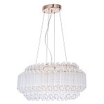 Люстра подвесная многослойная с прозрачными хрустальными трубками и золотистым каркасом Hexagon Tube Light варинант исполнения - 1 | Loft Concept в Самаре