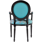 Полукресло из массива бука бирюзовое с изображением птиц и цветов Turquoise Chinoiserie Garden Chair варинант исполнения - 2 | Loft Concept в Самаре