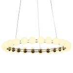 Люстра светодиодная кольцевая с круглыми плафонами белого цвета PEARLS Suspension 48 варинант исполнения - 3 | Loft Concept в Самаре