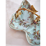 Блюдо из голубого фарфора с бронзовой ручкой в виде ветки Blue Garden варинант исполнения - 6 | Loft Concept в Самаре