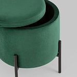 Зеленый пуф на черных ножках SANJAY варинант исполнения - 3 | Loft Concept в Самаре
