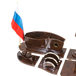 Настольный письменный набор с часами из природного камня обсидиана Competent Leader варинант исполнения - 3 | Loft Concept в Самаре