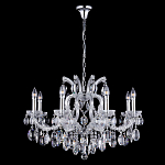 Люстра подвесная с 8-ю лампочками и прозрачными хрустальными подвесками на хромированном основании Crystal lamps варинант исполнения - 2 | Loft Concept в Самаре