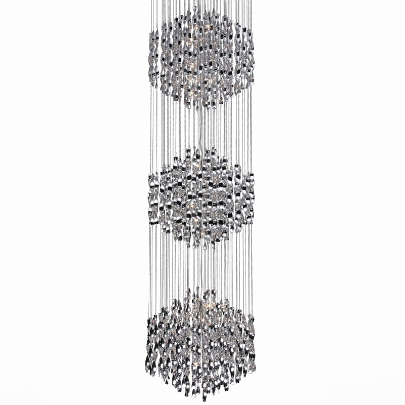 Люстра Macaroni Chandelier Chrome triple Хром Люстра Macaroni Chandelier Chrome triple Хром в Самаре | Loft Concept