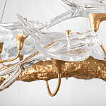 Люстра подвесная с прозрачными стеклянными птичками на ветвях Диаметр 100 см Serip Voa варинант исполнения - 10 | Loft Concept в Самаре