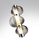 Подвесной светильник с 3-мя рифлеными стеклянными шарами Marcelh Light варинант исполнения - 9 | Loft Concept в Самаре