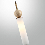 Подвесной светильник с цилиндрическим матовым плафоном и декоративным шаром из камня Orb Essence варинант исполнения - 13 | Loft Concept в Самаре