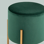 Зеленый пуф на золотистых ножках SANJAY варинант исполнения - 2 | Loft Concept в Самаре