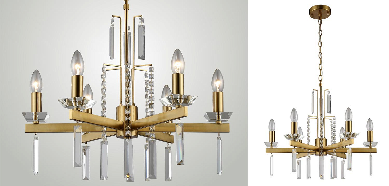 Люстра Vivien Crystal Brass Chandelier 6 Люстра Vivien Crystal Brass Chandelier 6 - Loft-Concept в Самаре
