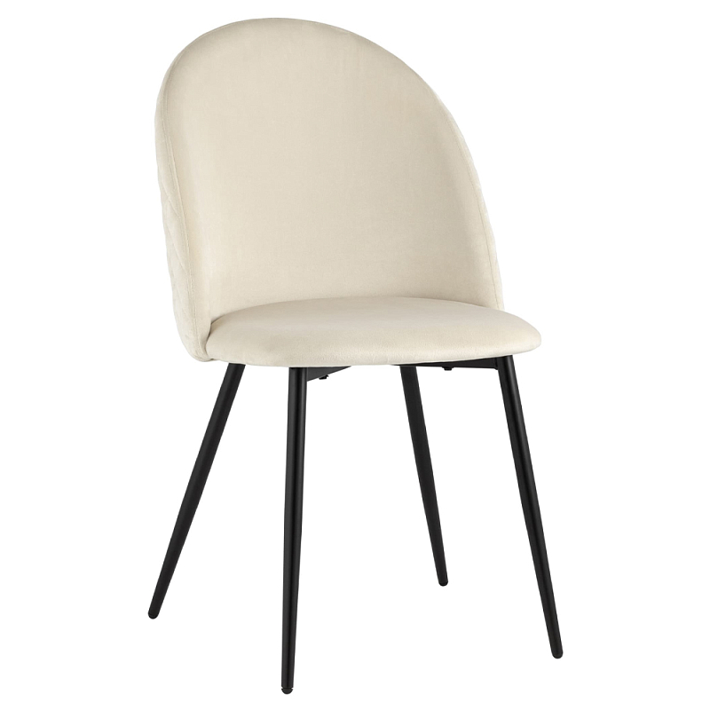 Мягкий стул в бежевом велюре Miruna Chair Черный Бежевый Мягкий стул в бежевом велюре Miruna Chair Черный Бежевый в Самаре | Loft Concept