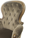 Кресло с мягкой обивкой из коричневого велюра на 4-х деревянных ножках Evelyn Classical Armchair варинант исполнения - 4 | Loft Concept в Самаре