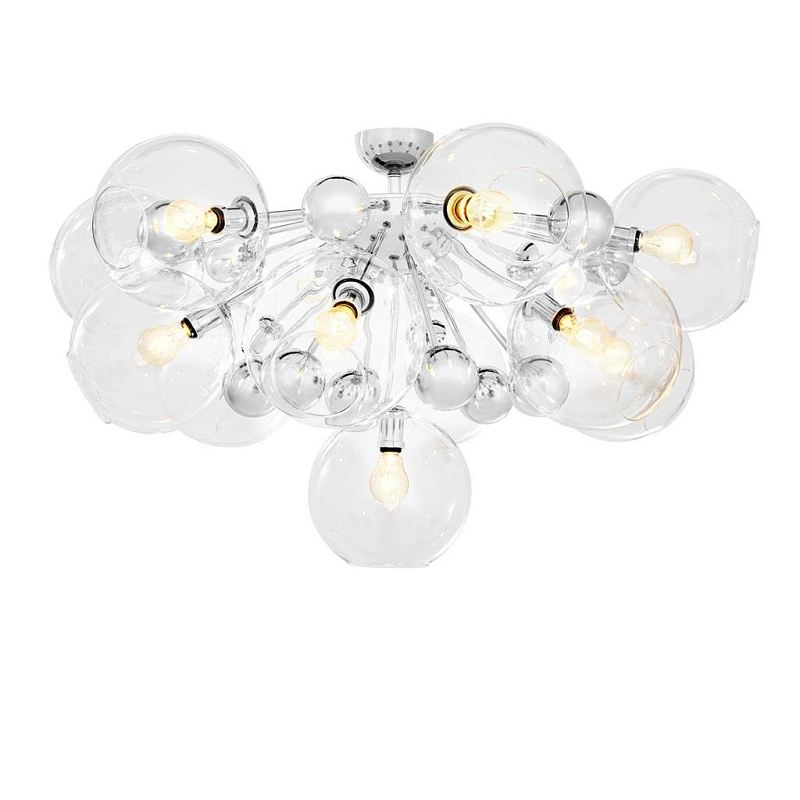 Потолочный светильник Eichholtz Ceiling Lamp Soleil Nickel Никель Прозрачное Стекло Потолочный светильник Eichholtz Ceiling Lamp Soleil Nickel Никель Прозрачное Стекло в Самаре | Loft Concept