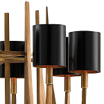 Люстра с 8-ю черными цилиндрическими плафонами Stylistic Lines варинант исполнения - 1 | Loft Concept в Самаре