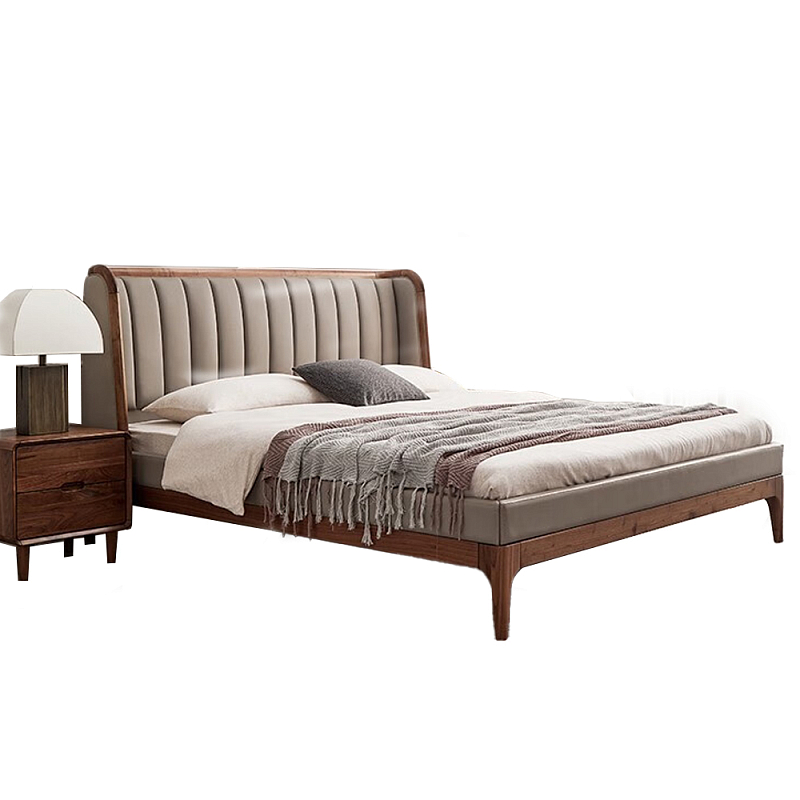 Кровать двуспальная с мягким изголовьем Moon Walnut Bed Орех Кровать двуспальная с мягким изголовьем Moon Walnut Bed Орех в Самаре | Loft Concept