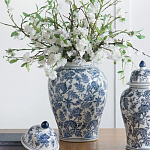 Ваза с крышкой и бело-синим цветочным узором Blue & White Ornament  варинант исполнения - 7 | Loft Concept в Самаре