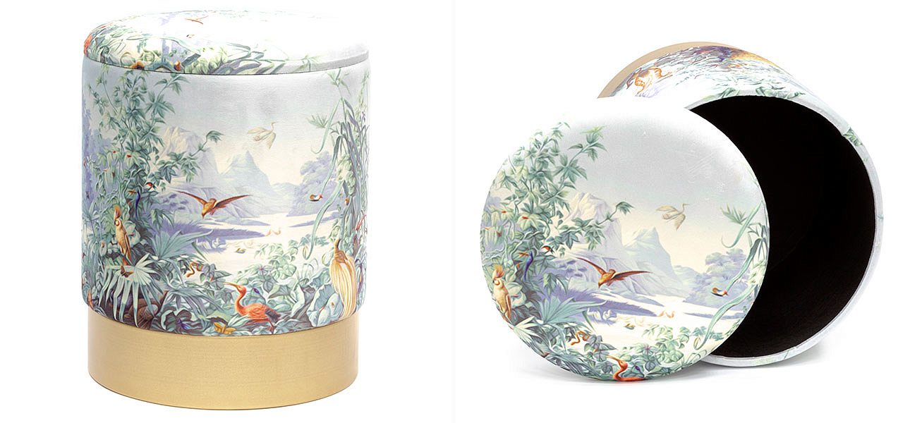 Пуф PUF Jungle Print с крышкой Adrian Пуф PUF Jungle Print с крышкой Adrian - Loft-Concept в Самаре