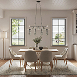 Люстра подвесная с 8-ю лампами и стеклянными круглыми подвесками Currey & Company варинант исполнения - 2 | Loft Concept в Самаре