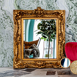 Зеркало настенное золотое с резным орнаментом Classic Ornament Mirror варинант исполнения - 2 | Loft Concept в Самаре