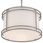 Подвесной светильник в виде барабана с тканевым абажуром и металлическим каркасом Warm Glow варинант исполнения - 2 | Loft Concept в Самаре