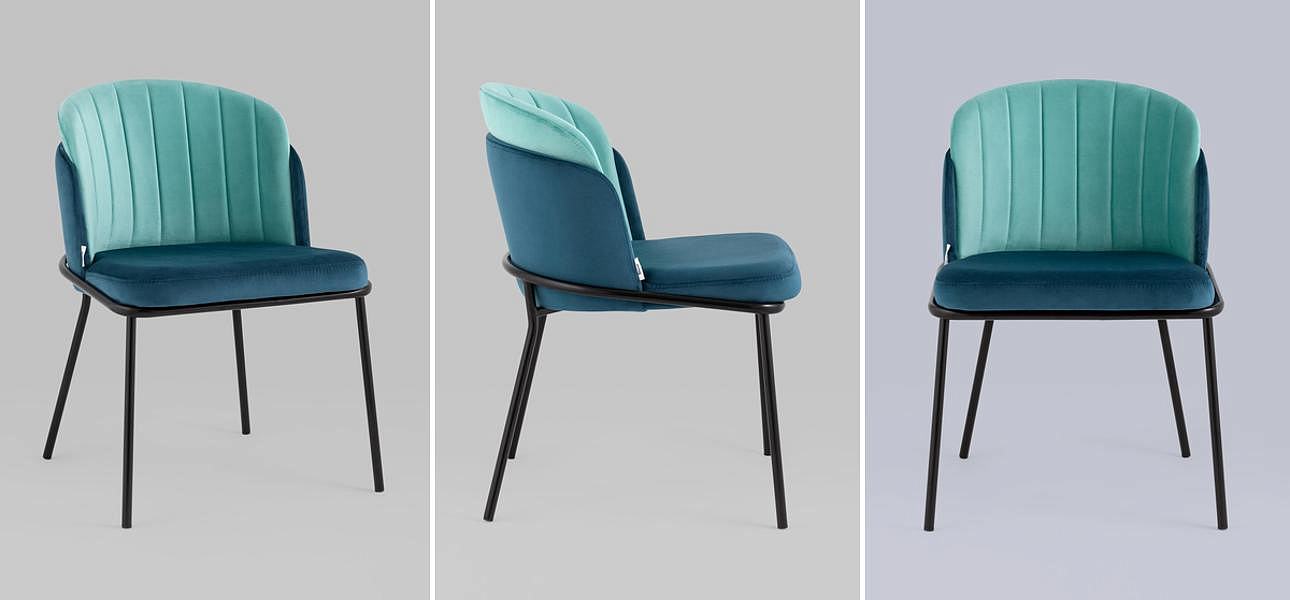 Стул Penelope Chair Бюрюзовый Велюр Металлические Ножки Стул Penelope Chair Бюрюзовый Велюр Металлические Ножки - Loft-Concept в Самаре