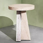 Дизайнерский журнальный стол с круглой каменной столешницей Utezu варинант исполнения - 1 | Loft Concept в Самаре