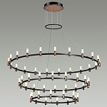 Люстра подвесная с тремя круглыми ярусами и цилиндрическими плафонами Arnaut Light варинант исполнения - 3 | Loft Concept в Самаре