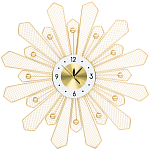 Часы настенные из металла в виде солнца с белым циферблатом Mirror Tower Clock варинант исполнения - 1 | Loft Concept в Самаре