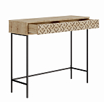 Консоль напольная деревянная с выдвижным ящиком с резным орнаментом HEATON CONSOLE OAK варинант исполнения - 1 | Loft Concept в Самаре