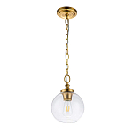 Подвесной светильник латунного цвета с прозрачным стеклянным плафоном Feiss варинант исполнения - 11 | Loft Concept в Самаре