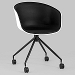 Офисное кресло из пластика с мягким сиденьем Eggshell Black варинант исполнения - 2 | Loft Concept в Самаре