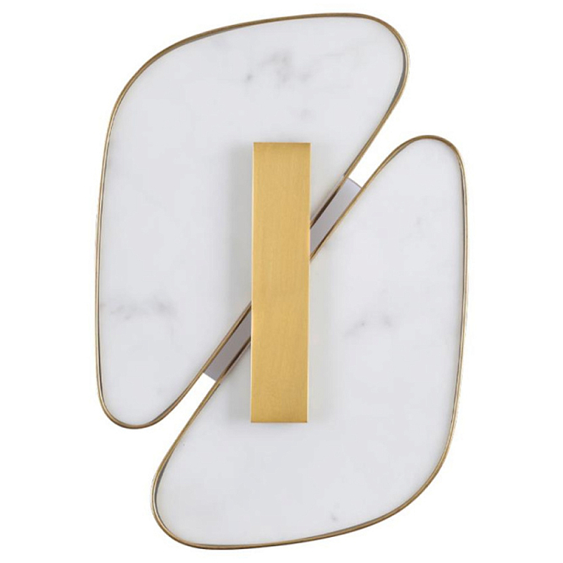 Бра с мраморными вставками Marble Plates Белый Бронза Бра с мраморными вставками Marble Plates Белый Бронза в Самаре | Loft Concept