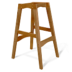 Барный стул со спинкой и подлокотниками на 4-х деревянных ножках Серый Велюр Ava Charm варинант исполнения - 4 | Loft Concept в Самаре