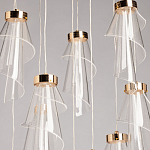 Люстра каскадная с 10-ю прозрачными плафонами Wave Line варинант исполнения - 4 | Loft Concept в Самаре