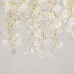 Люстра подвесная золотого цвета с декоративными ветвями и прозрачными рельефными подвесками FAIRYTREE Light варинант исполнения - 8 | Loft Concept в Самаре