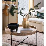 Журнальный стол с круглой деревянной столешницей Urban Style Space варинант исполнения - 5 | Loft Concept в Самаре