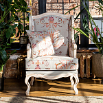 Кресло из массива бука серое с растительным орнаментом Raffael Floral Grey Armchair варинант исполнения - 11 | Loft Concept в Самаре